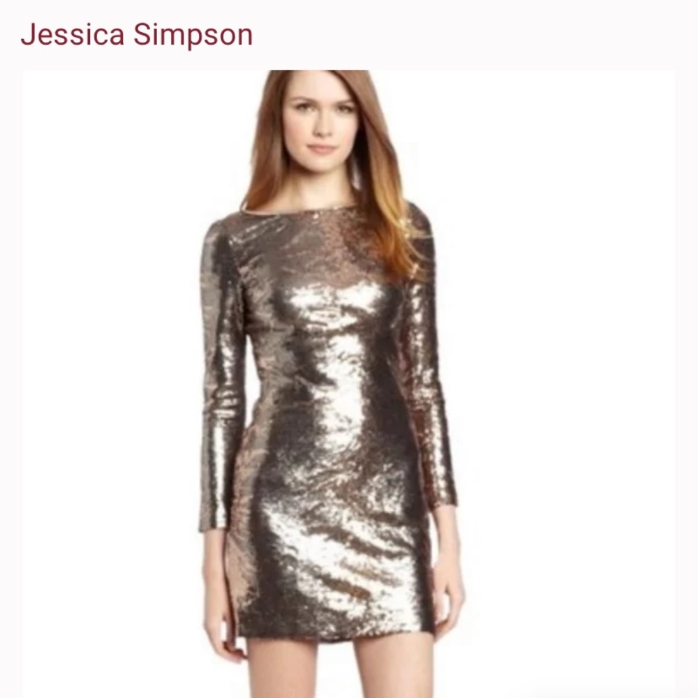 Jessica Simpson Long Sleeve Sequin Dress (size 10)